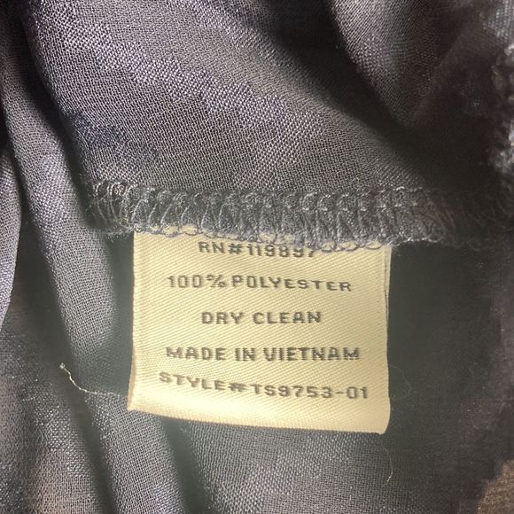 ECLAIR NWT Sheer Chevron Pattern Navy Blue Blouse Large - Picture 12 of 13